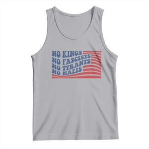 No Kings No Fascists Tank Top American Flag Patriotic Protest TS12 Athletic Heather Print Your Wear