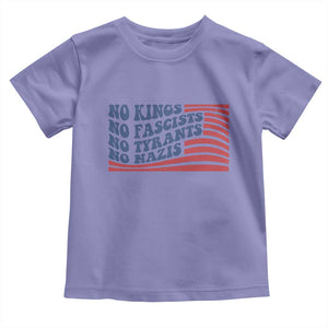 No Kings No Fascists Toddler T Shirt American Flag Patriotic Protest TS12 Violet Print Your Wear