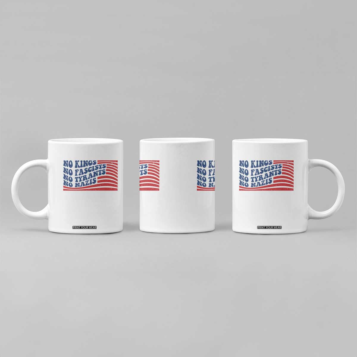 No Kings No Fascists Coffee Mug American Flag Patriotic Protest TS12 Print Your Wear
