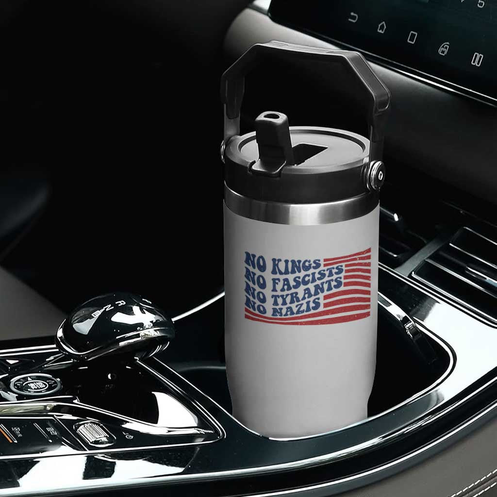 No Kings No Fascists Flip Straw Tumbler American Flag Patriotic Protest TS12 Print Your Wear