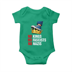 No Kings No Fascists No Nazis Baby Onesie Anti Authoritarian Protest TS12 Irish Green Print Your Wear