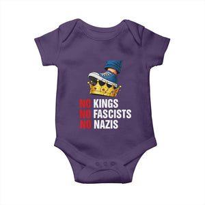 No Kings No Fascists No Nazis Baby Onesie Anti Authoritarian Protest TS12 Purple Print Your Wear