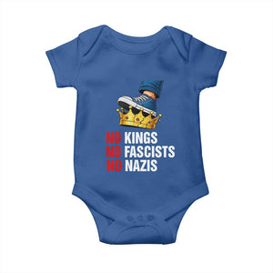 No Kings No Fascists No Nazis Baby Onesie Anti Authoritarian Protest TS12 Royal Blue Print Your Wear