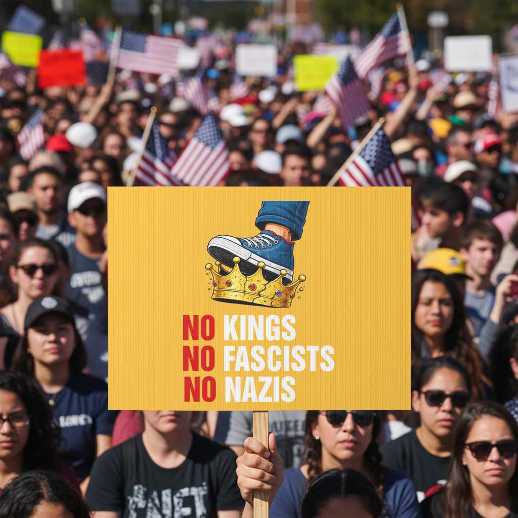 No Kings No Fascists No Nazis Protest Sign Anti Authoritarian Protest TS12 Horizontal 18