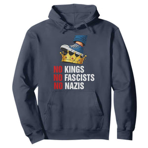 No Kings No Fascists No Nazis Hoodie Anti Authoritarian Protest TS12 Navy Print Your Wear