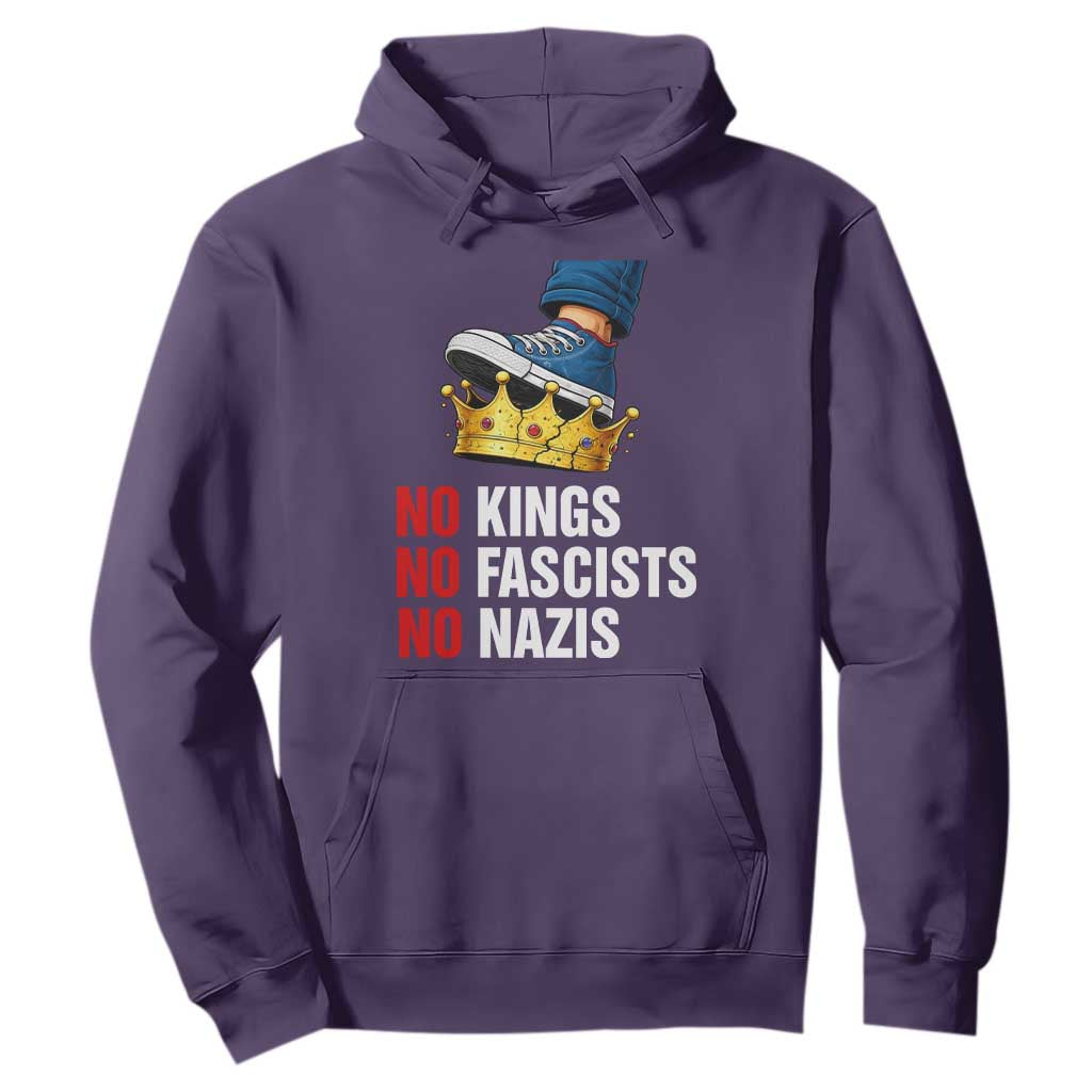 No Kings No Fascists No Nazis Hoodie Anti Authoritarian Protest TS12 Purple Print Your Wear