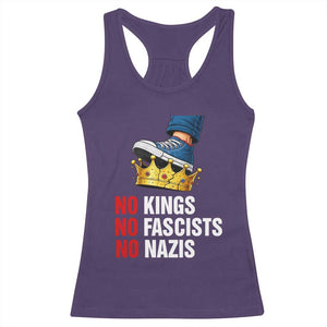 No Kings No Fascists No Nazis Racerback Tank Top Anti Authoritarian Protest TS12 Purple Print Your Wear