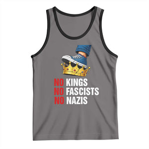 No Kings No Fascists No Nazis Tank Top Anti Authoritarian Protest TS12 Deep Heather Black Print Your Wear