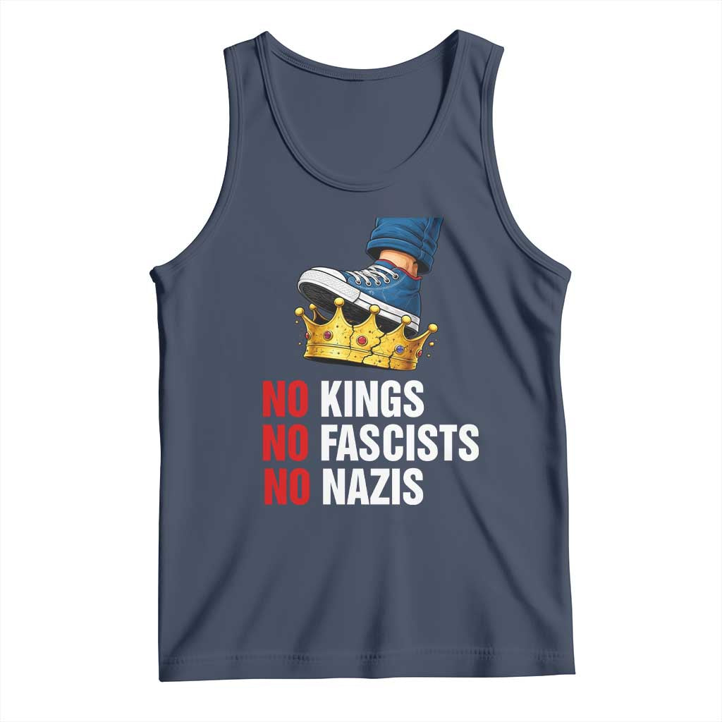 No Kings No Fascists No Nazis Tank Top Anti Authoritarian Protest TS12 Navy Print Your Wear