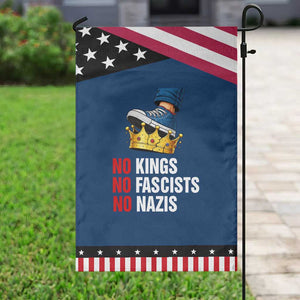 No Kings No Fascists No Nazis Garden Flag Anti Authoritarian Protest TS12 Classic Blue Black Print Your Wear