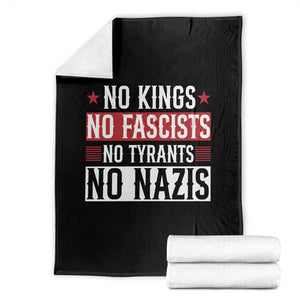 No Kings No Fascists No Nazis Throw Blanket Patriotic Political TS12 Black Print Your Wear