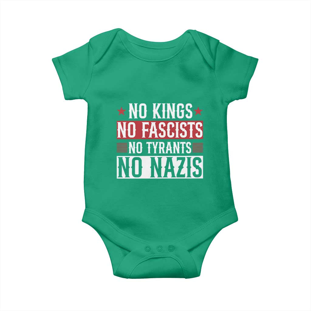 No Kings No Fascists No Nazis Baby Onesie Patriotic Political TS12 Irish Green Print Your Wear