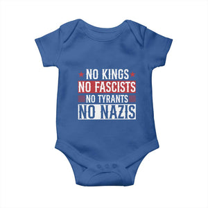 No Kings No Fascists No Nazis Baby Onesie Patriotic Political TS12 Royal Blue Print Your Wear