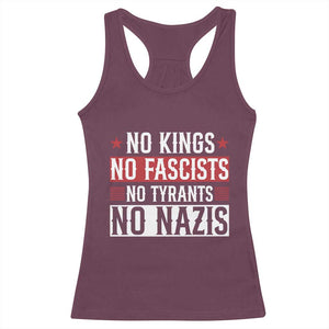 No Kings No Fascists No Nazis Racerback Tank Top Patriotic Political TS12 Maroon Print Your Wear