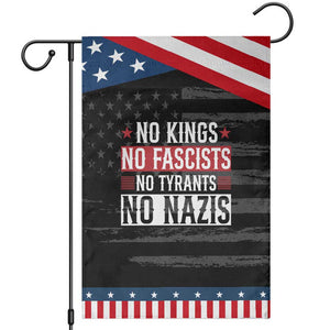No Kings No Fascists No Nazis Garden Flag Patriotic Political TS12 Distressed Black Blue Print Your Wear