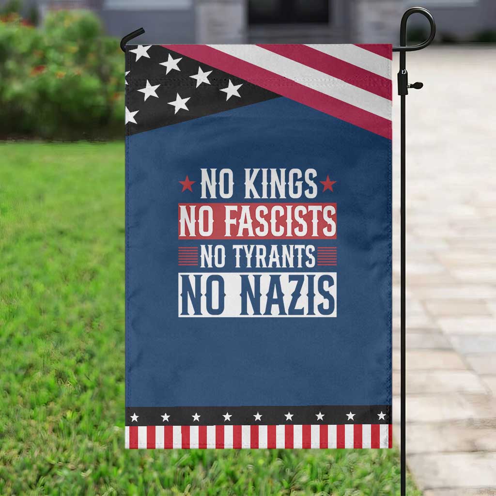 No Kings No Fascists No Nazis Garden Flag Patriotic Political TS12 Classic Blue Black Print Your Wear