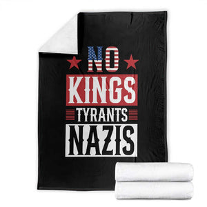American Democracy Throw Blanket No Kings No Tyrants No Nazis TS12 Black Print Your Wear