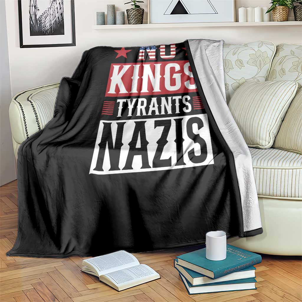 American Democracy Throw Blanket No Kings No Tyrants No Nazis TS12 Print Your Wear