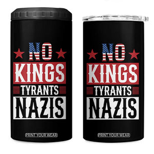 American Democracy 4 in 1 Can Cooler Tumbler No Kings No Tyrants No Nazis TS12 One Size: 16 oz Black Print Your Wear