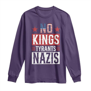 American Democracy Long Sleeve Shirt No Kings No Tyrants No Nazis TS12 Purple Print Your Wear