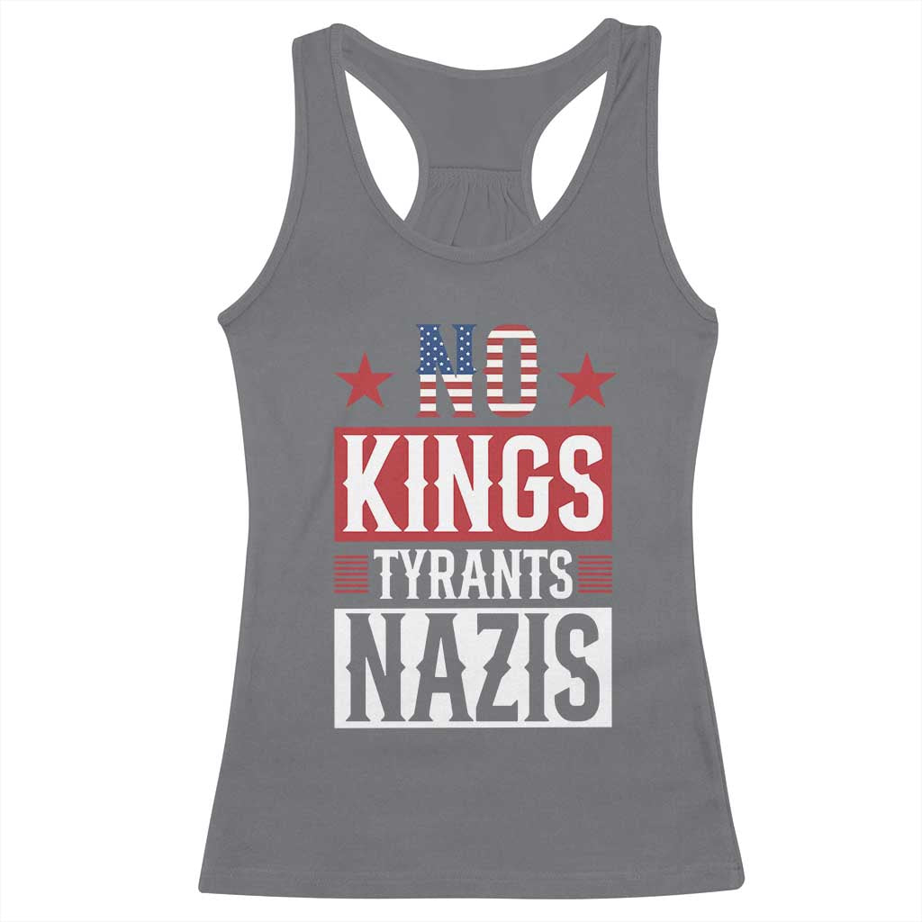 American Democracy Racerback Tank Top No Kings No Tyrants No Nazis TS12 Charcoal Print Your Wear