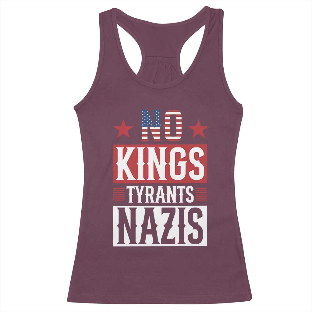 American Democracy Racerback Tank Top No Kings No Tyrants No Nazis TS12 Maroon Print Your Wear