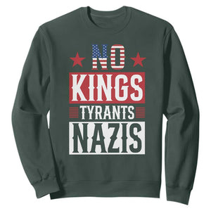 American Democracy Sweatshirt No Kings No Tyrants No Nazis TS12 Dark Forest Green Print Your Wear