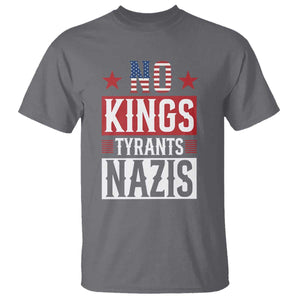 American Democracy T Shirt No Kings No Tyrants No Nazis TS12 Charcoal Print Your Wear