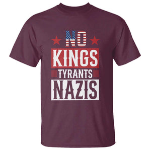American Democracy T Shirt No Kings No Tyrants No Nazis TS12 Maroon Print Your Wear