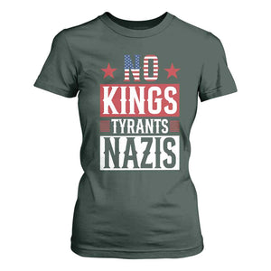 American Democracy T Shirt For Women No Kings No Tyrants No Nazis TS12 Dark Forest Green Print Your Wear