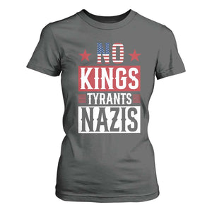 American Democracy T Shirt For Women No Kings No Tyrants No Nazis TS12 Dark Heather Print Your Wear