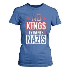 American Democracy T Shirt For Women No Kings No Tyrants No Nazis TS12 Royal Blue Print Your Wear