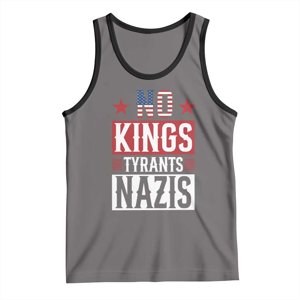 American Democracy Tank Top No Kings No Tyrants No Nazis TS12 Deep Heather Black Print Your Wear