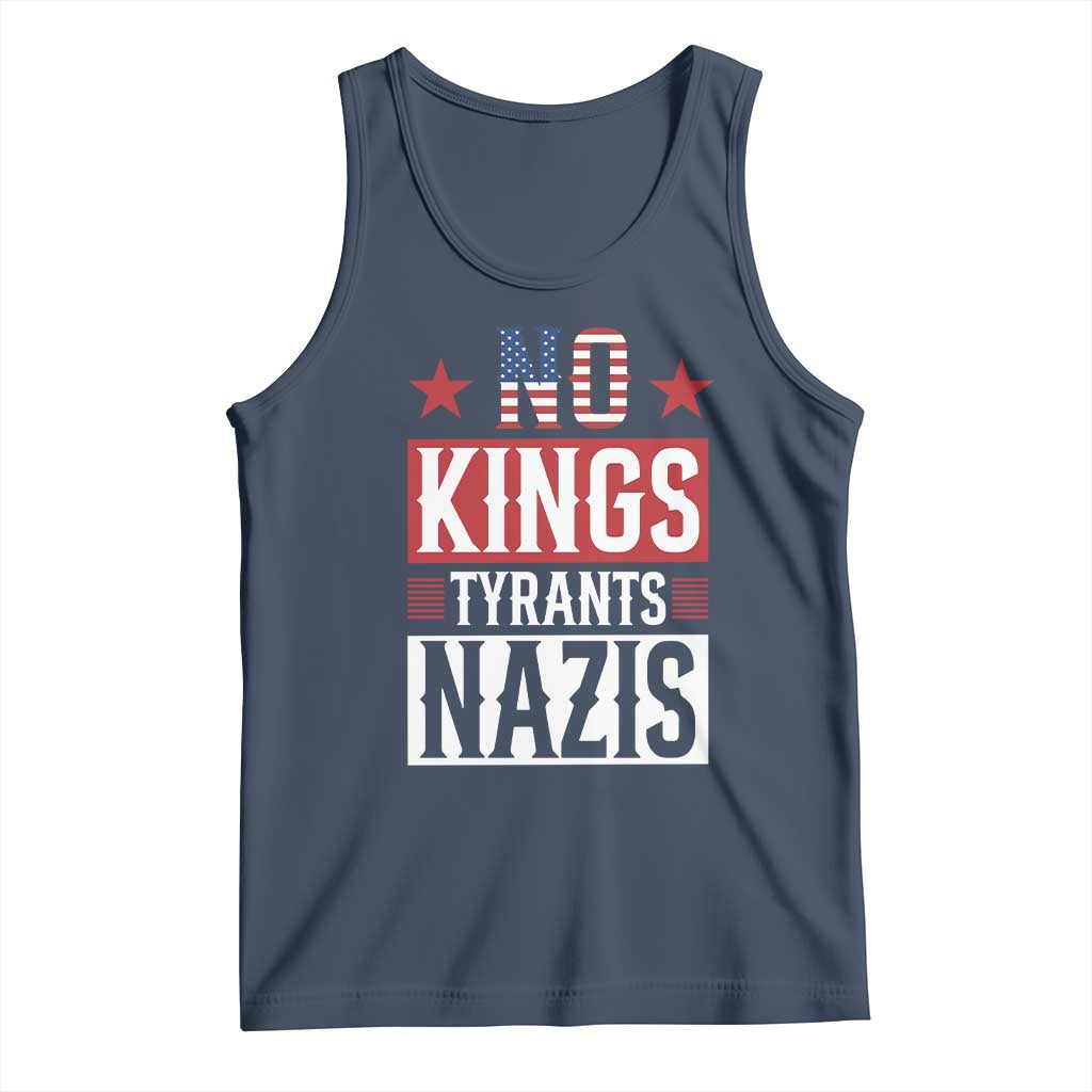 American Democracy Tank Top No Kings No Tyrants No Nazis TS12 Navy Print Your Wear