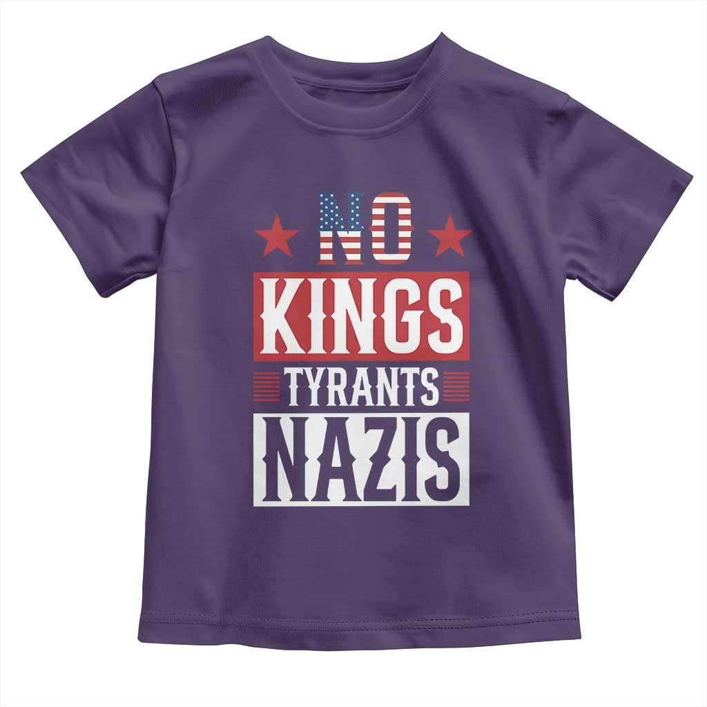American Democracy Toddler T Shirt No Kings No Tyrants No Nazis TS12 Purple Print Your Wear