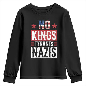 American Democracy Youth Sweatshirt No Kings No Tyrants No Nazis TS12 Black Print Your Wear