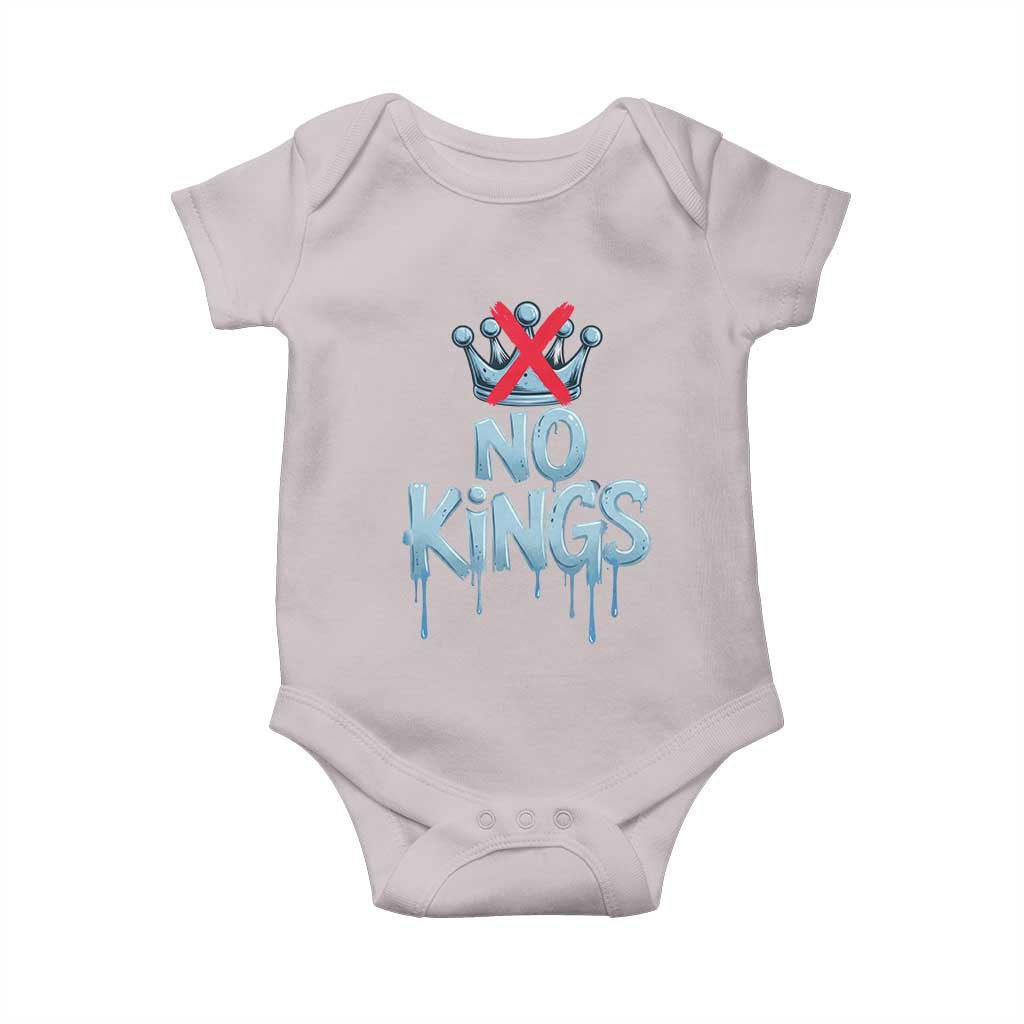 No Kings Abolish ICE Baby Onesie Anti Authoritarian Protest TS12 Ice Gray Print Your Wear