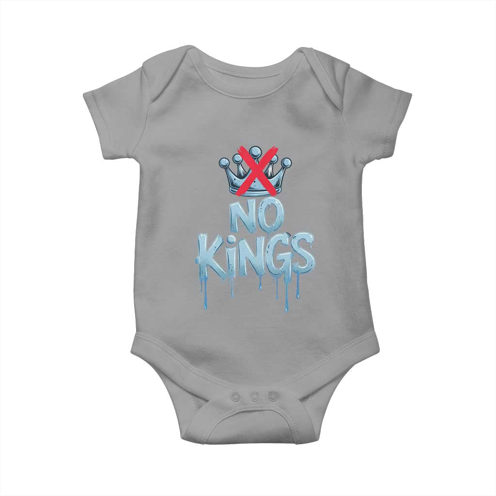 No Kings Abolish ICE Baby Onesie Anti Authoritarian Protest TS12 Sport Gray Print Your Wear