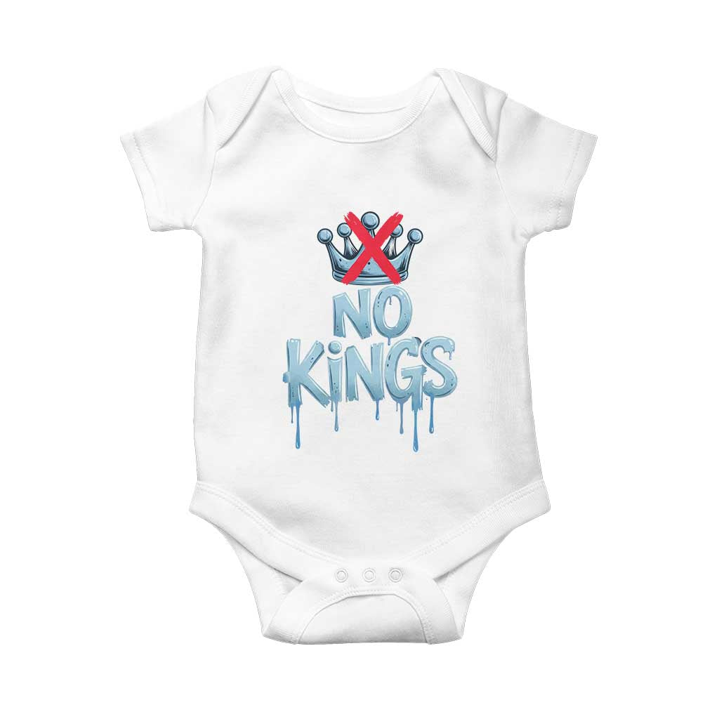 No Kings Abolish ICE Baby Onesie Anti Authoritarian Protest TS12 White Print Your Wear