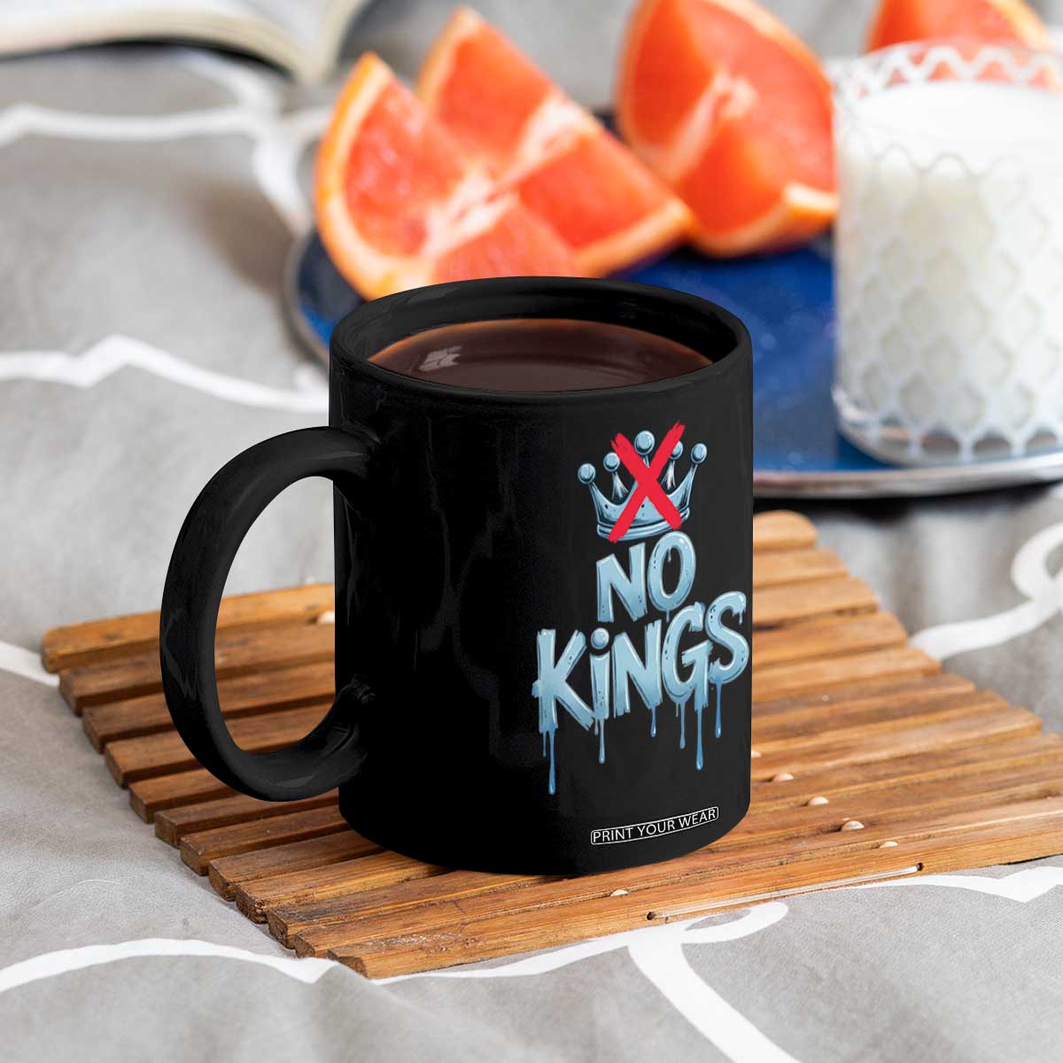 No Kings Abolish ICE Coffee Mug Anti Authoritarian Protest TS12 Print Your Wear