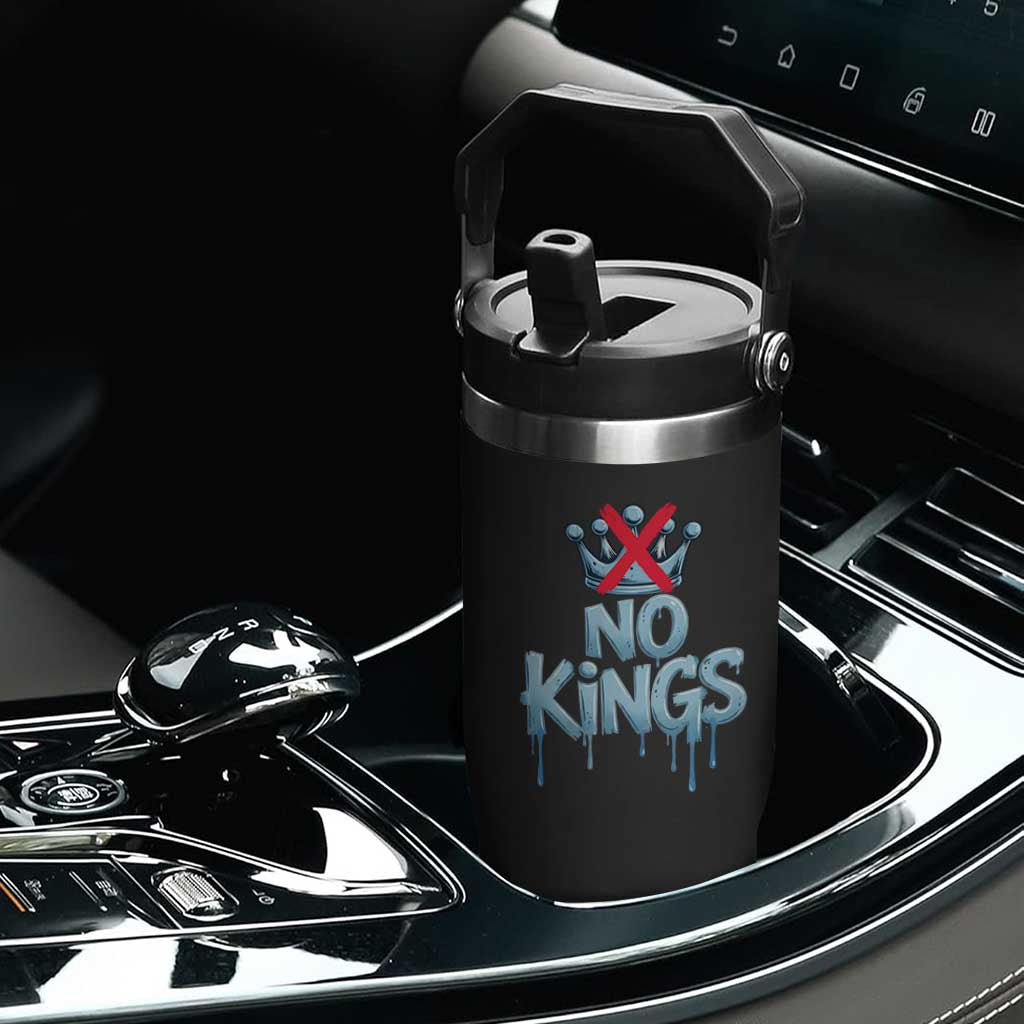 No Kings Abolish ICE Flip Straw Tumbler Anti Authoritarian Protest TS12 Print Your Wear