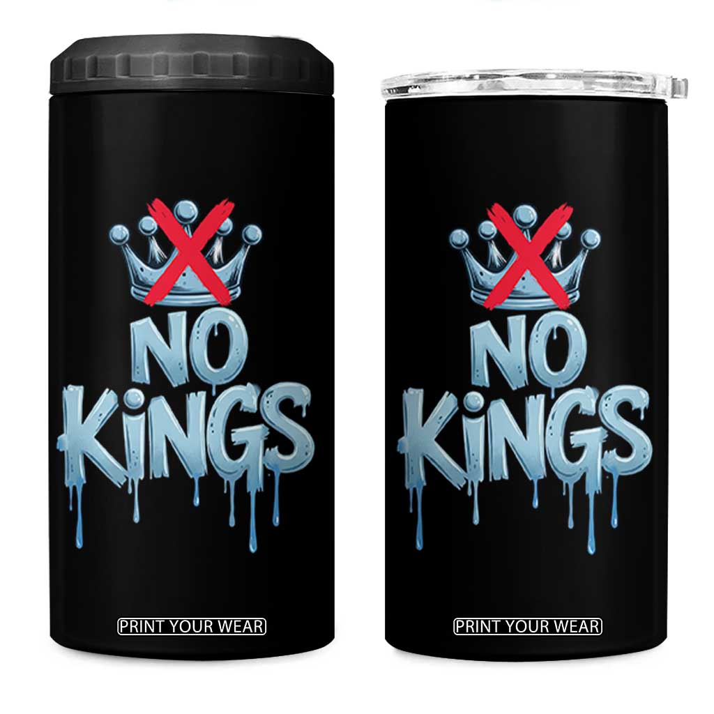 No Kings Abolish ICE 4 in 1 Can Cooler Tumbler Anti Authoritarian Protest TS12 One Size: 16 oz Black Print Your Wear