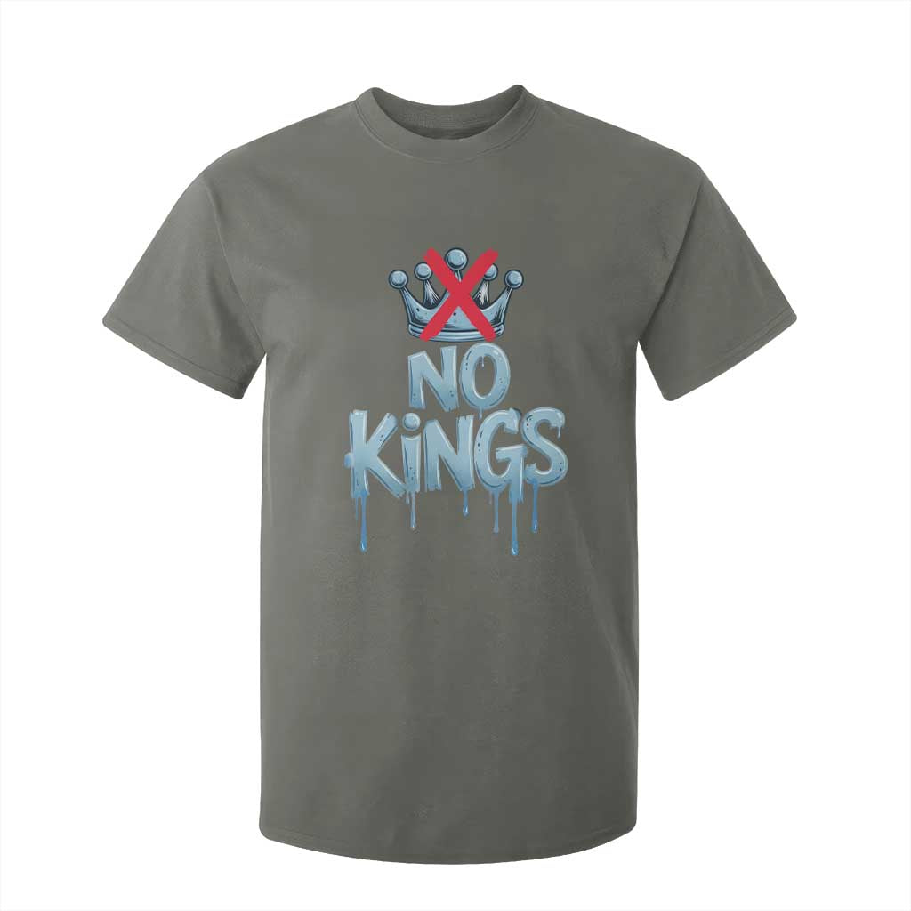 No Kings Abolish ICE T Shirt For Kid Anti Authoritarian Protest TS12 Military Green Print Your Wear
