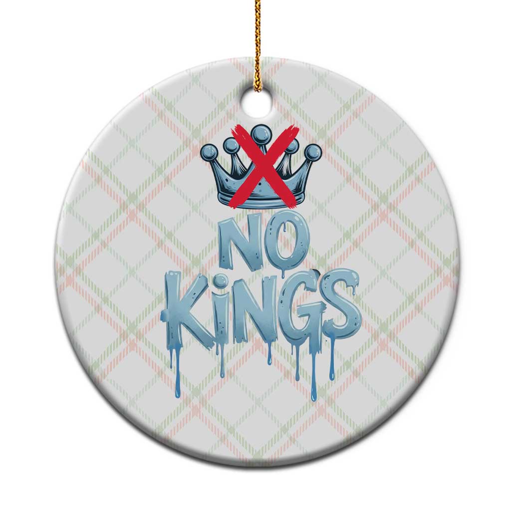 No Kings Abolish ICE Ceramic Ornament Anti Authoritarian Protest TS12 1pc Christmas Plaid Print Your Wear