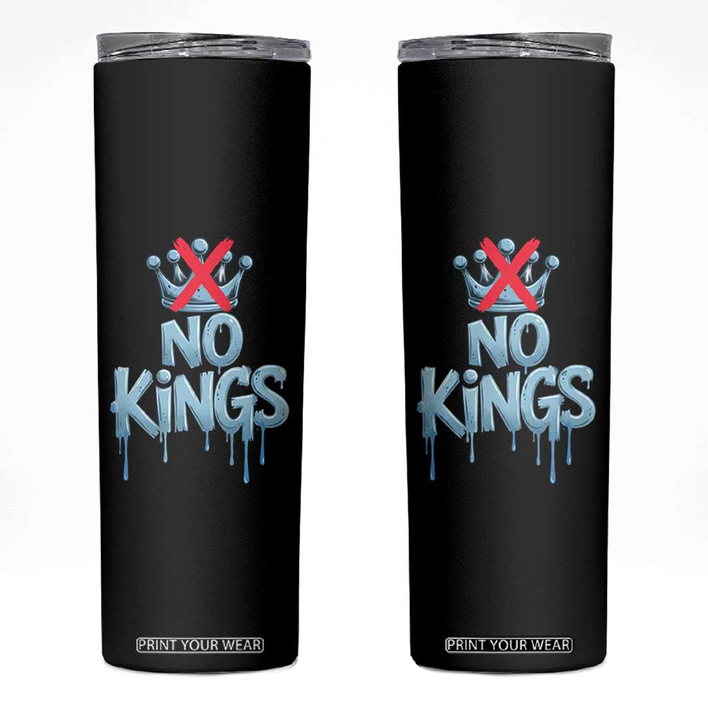 No Kings Abolish ICE Skinny Tumbler Anti Authoritarian Protest TS12 Black Print Your Wear