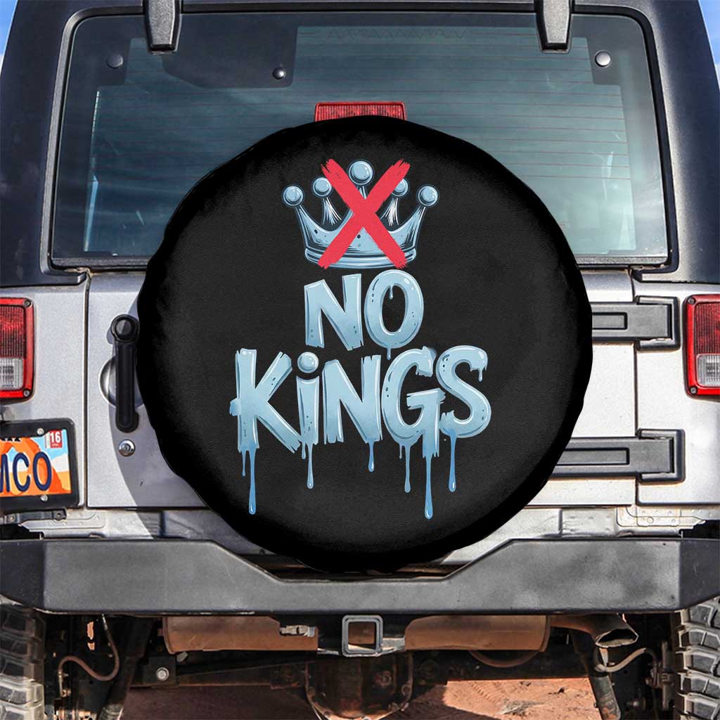 No Kings Abolish ICE Spare Tire Cover Anti Authoritarian Protest TS12 No hole Black Print Your Wear