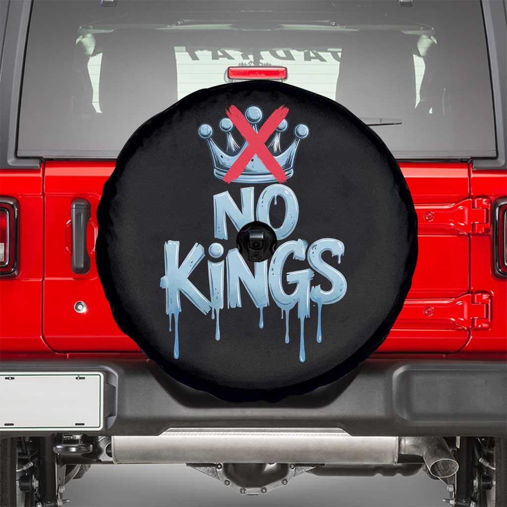 No Kings Abolish ICE Spare Tire Cover Anti Authoritarian Protest TS12 Black Print Your Wear