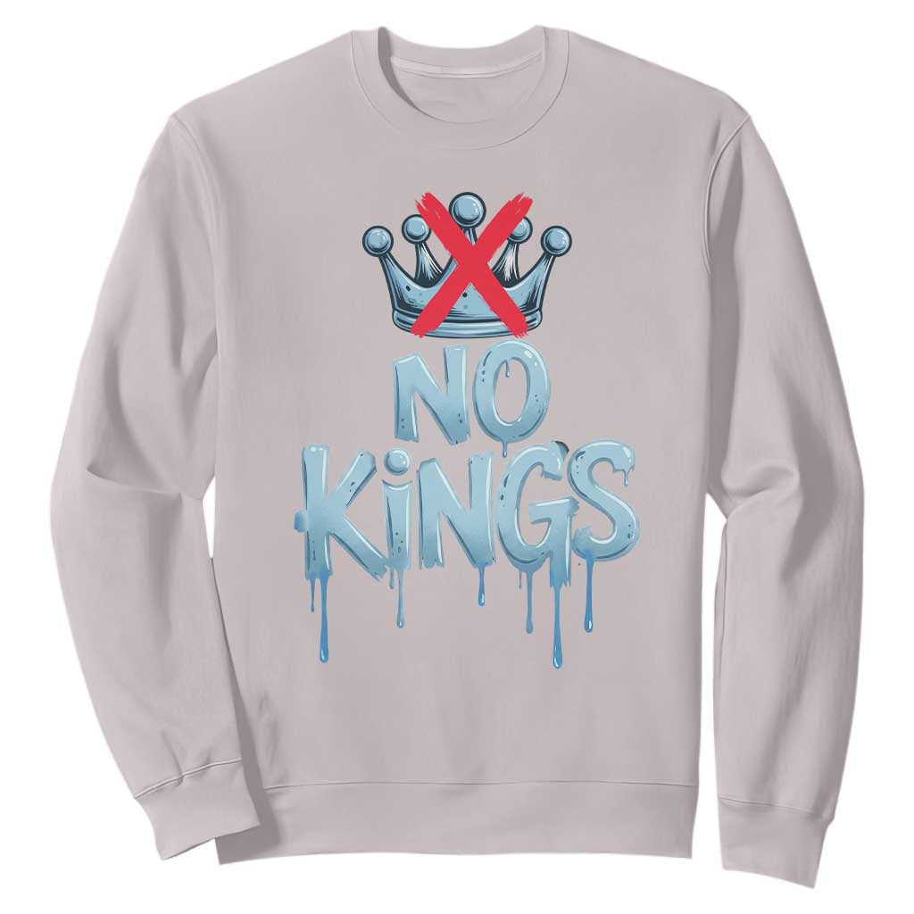 No Kings Abolish ICE Sweatshirt Anti Authoritarian Protest TS12 Ice Gray Print Your Wear
