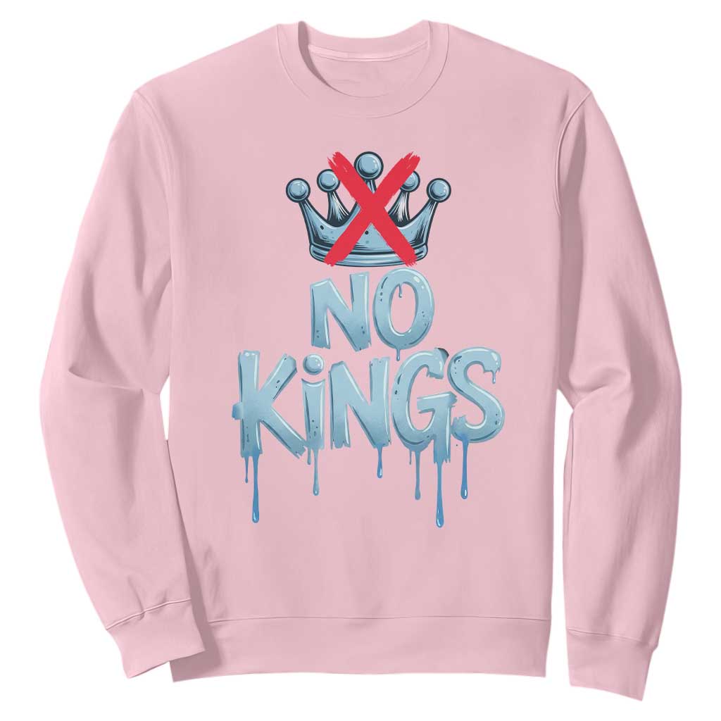 No Kings Abolish ICE Sweatshirt Anti Authoritarian Protest TS12 Light Pink Print Your Wear