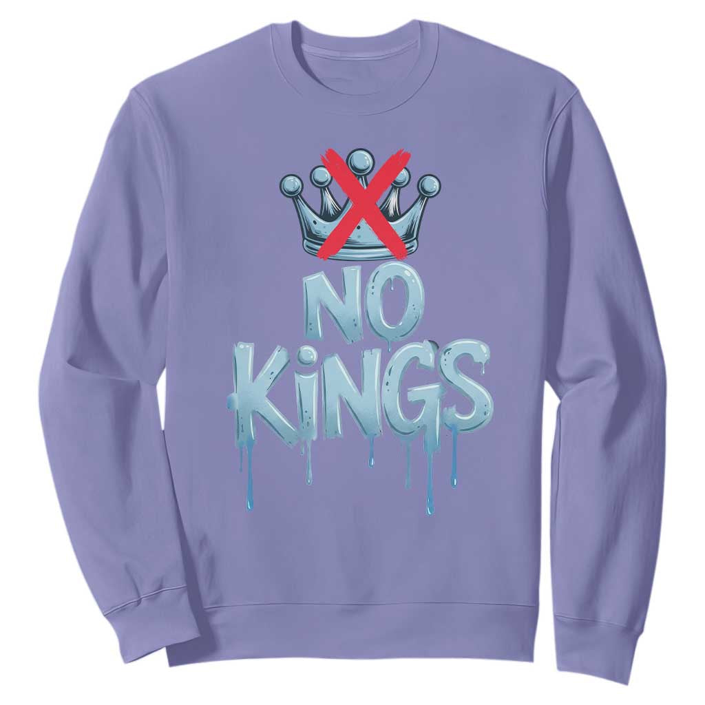 No Kings Abolish ICE Sweatshirt Anti Authoritarian Protest TS12 Violet Print Your Wear
